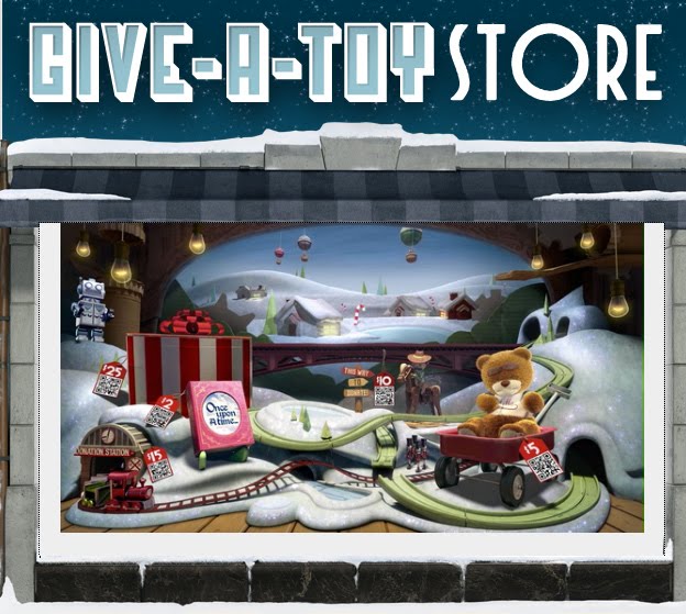 eBay's virtual shop front uses QR codes to bring toys to life for shoppers who give a toy for Christmas charity