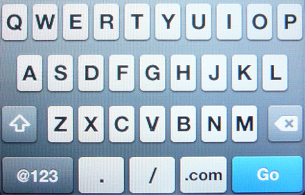 Mobile keyboard with .com button