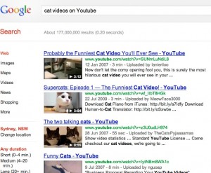 There are over 177 million results in Google for Cat Videos on YouTube