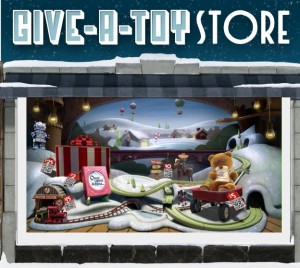 eBay's virtual shop front uses QR codes to bring toys to life for shoppers who give a toy for Christmas charity
