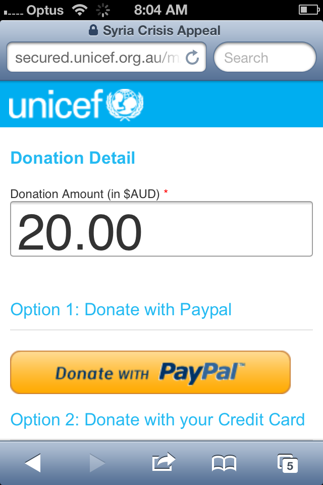 Donate to UNICEF Australia via mobile phone